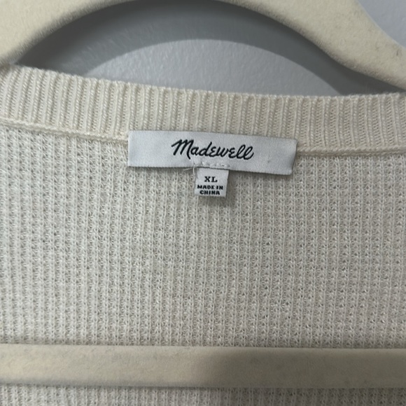 Madewell Asherton Henley Sweater Cream Sz XL - Picture 4 of 5